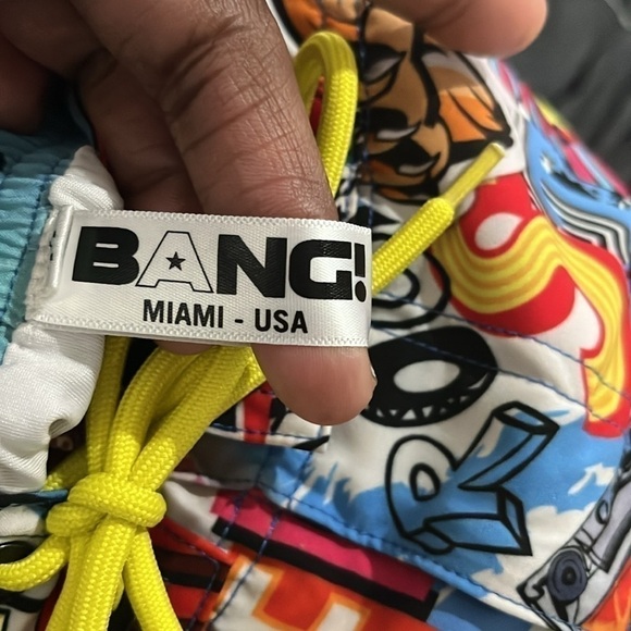 Bang Men SUPER POP RESORT SHORTS Retro 90’s Y2K Zip Pockets Size Medium Beachy - Picture 13 of 13